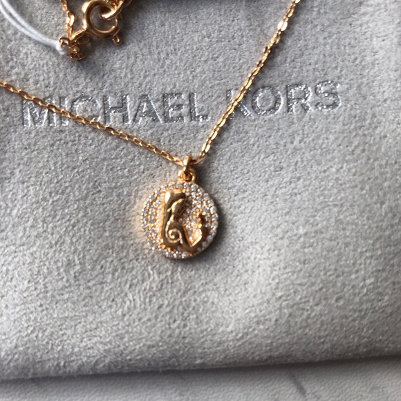 NWT Michael Kors Pave Virgo Zodiac Charm Necklace - Picture 2 of 6